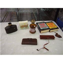 Lot Of Misc. (Oil Lamp, Books, Wallets, Etc)