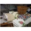 Image 3 : Lot Of Misc. (Wood Basket, Misc. Bedding, Bottlecapper, Etc)