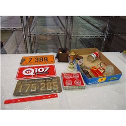 Lot Of Misc. (Licence Plates, Phone Miniature, Misc.)