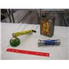 Image 1 : Green Cross Sprayer, Vintage Flashlight, Paint And Varnish Remover Tin