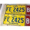 Image 2 : Lot of 2 Pairs of Alberta Licence Plates ('60 & '61)