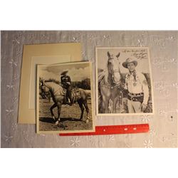 Signed Roy Rogers& Trigger Photograph& Unknown Signed Cowboy Photograph