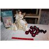 Image 1 : Angel Tree Top w/2 Angel Ornaments& Christmas Tree Decorations