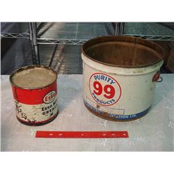 Pair Of Tins (Esso Grease, Purity 99 Pail)