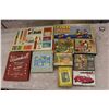 Image 1 : Lot of Vintage Puzzles& Toys w/Tote Container