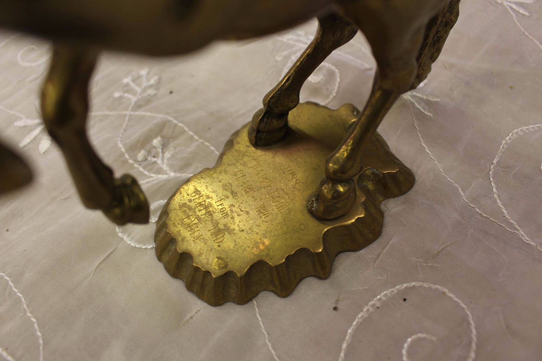 Vintage Brass Horse Statues (3)