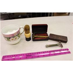 Shaving Items: Mug, Brush&2 Razors