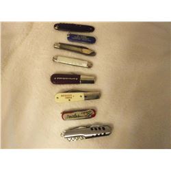 Jack Knife Lot: (8)Barlow, New Holland, German Lamp Post, Swiss,Etc