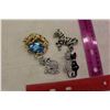 Image 1 : Costume Jewelry Lot: Animal Brooches (Zebra, Elephant, Cats& Leopard)
