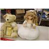 Image 2 : Vintage Doll, Teddy Bears(2)(One w/Frame)& Size 5-8 Influence Girls Skates