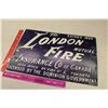 Image 1 : The London Fire Insurance Co. of Canada Porcelain Sign (18"x12")