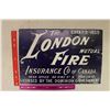 Image 4 : The London Fire Insurance Co. of Canada Porcelain Sign (18"x12")