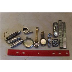 Lot Of Vintage Knives And Pocket Watches