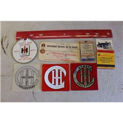 Lot Of International Harvester Advertising Related (Decals, Tags, Etc)