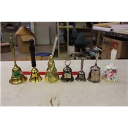 Collection of Brass, China& SP Dinner Bells (7)