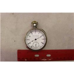 Rare Elgin 1850's Silver Coin Engraved Hunter Case Railroad Pocket Watch