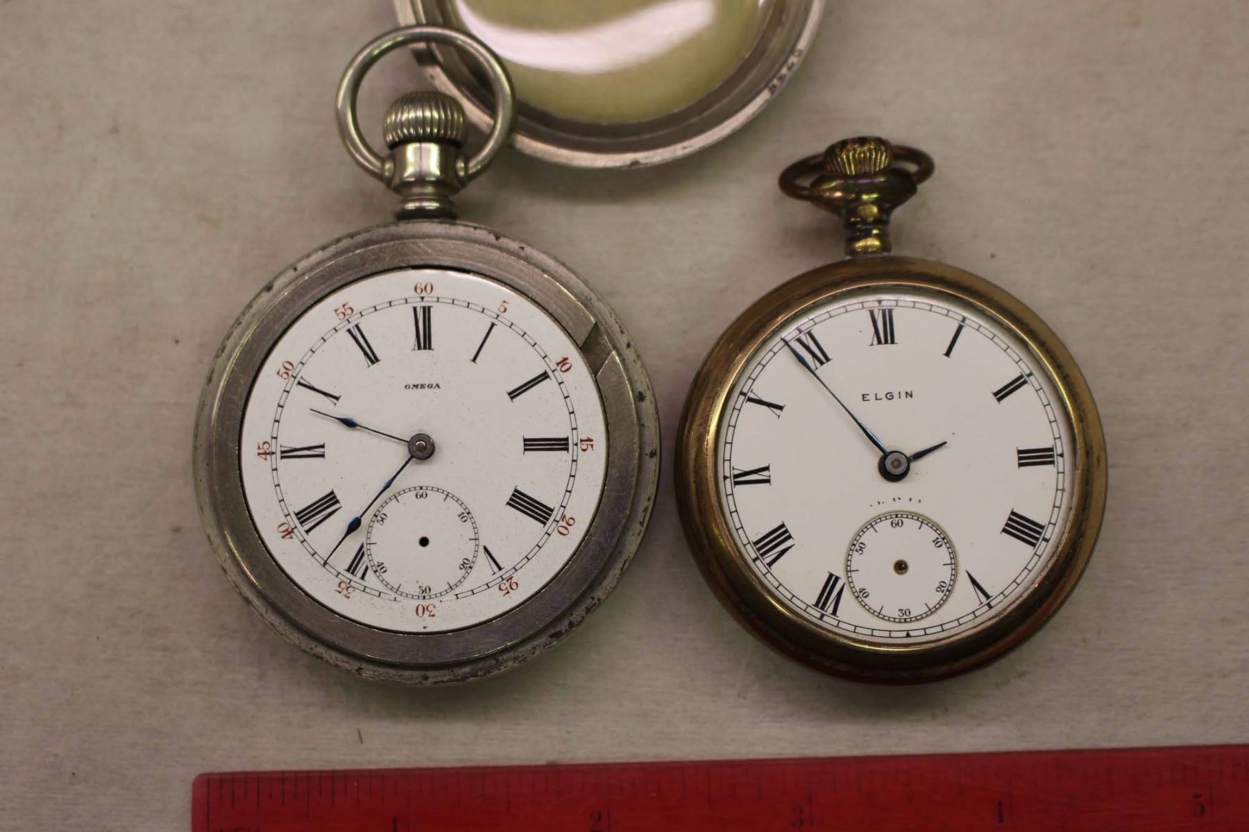 Elgin&Omega Railroad Pocket Watches (Running, Need Second Hands)