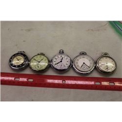 Assorted Pocket Watches (5)(Mostly Working)