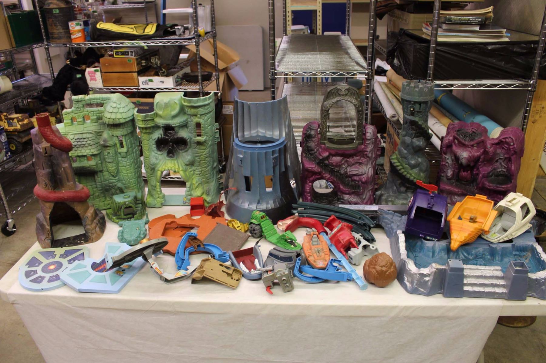 Huge Lot of He Man Play Set Parts
