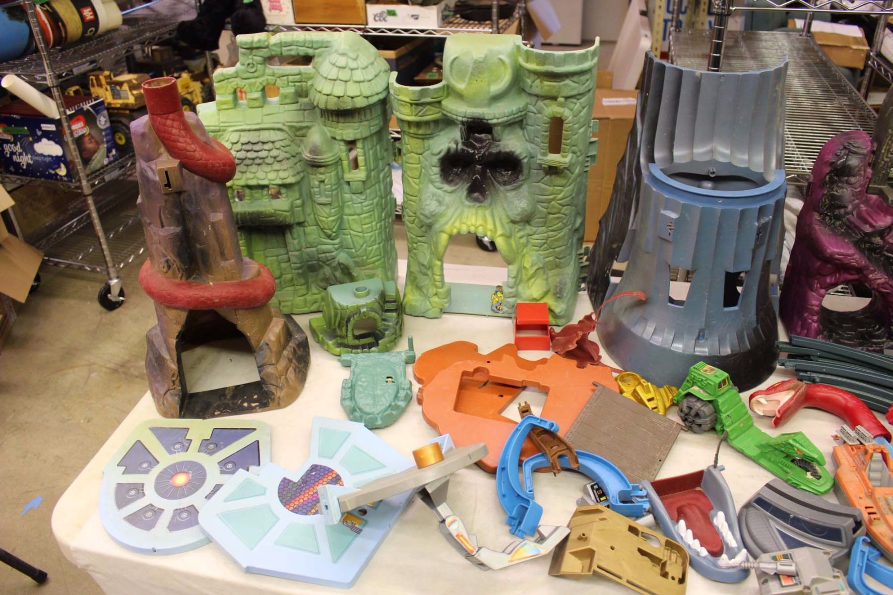 Huge Lot of He Man Play Set Parts
