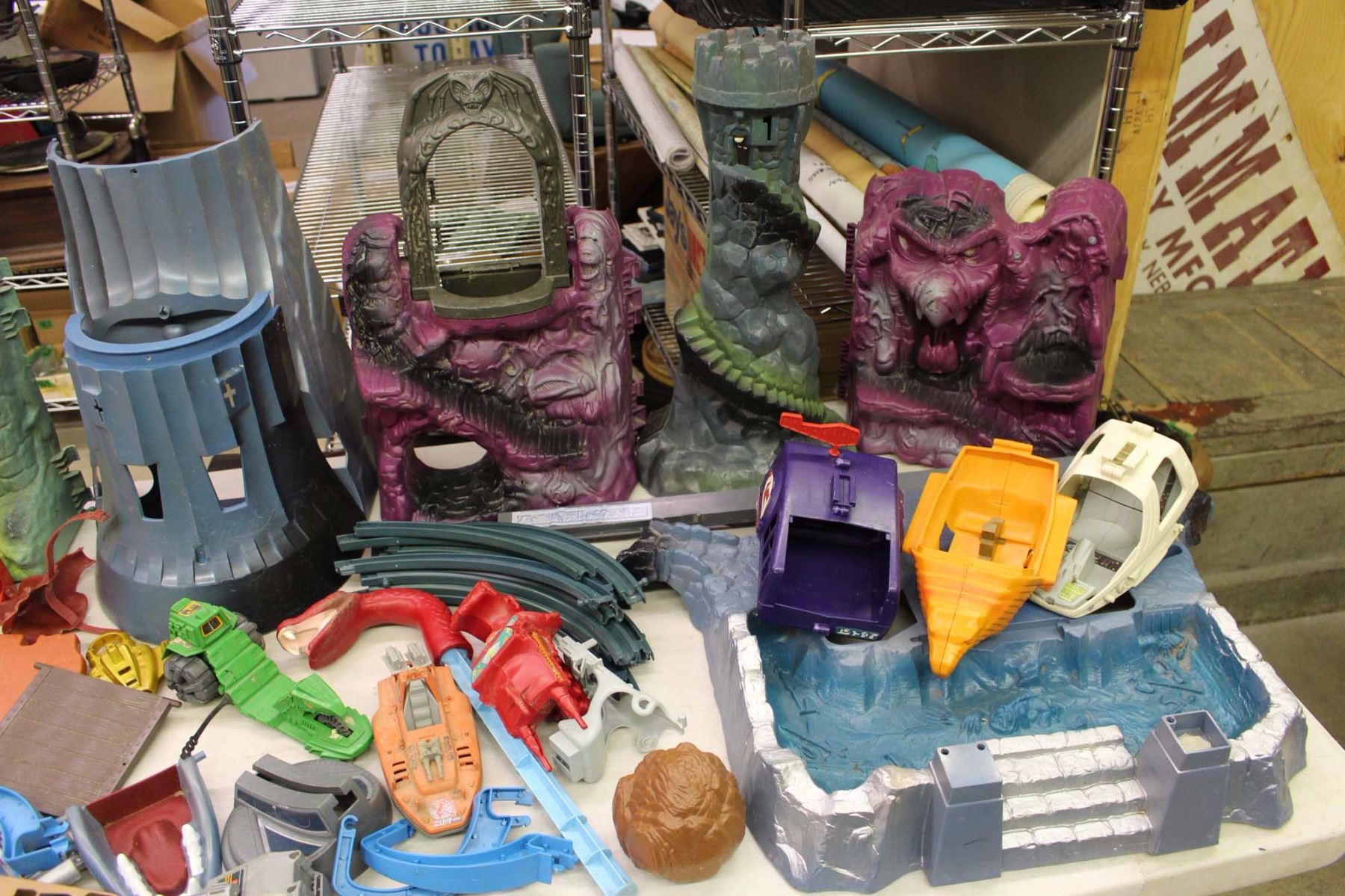 Huge Lot of He Man Play Set Parts
