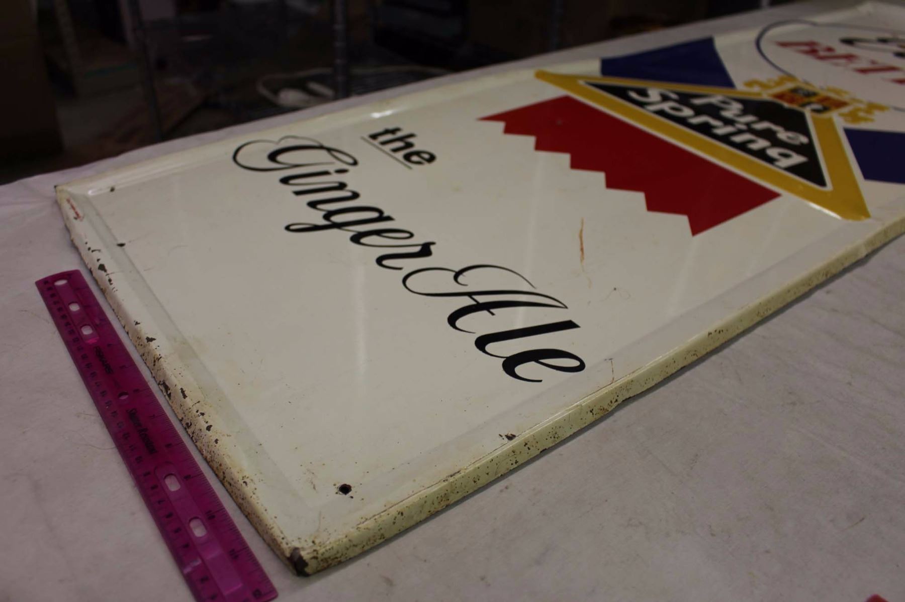 Pure Spring Ginger Ale Metal Sign, 53