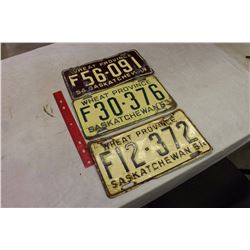 Lot Of 50's Saskatchewan Licence Plates
