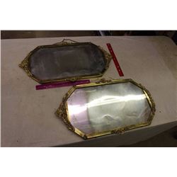Pair Of Antique Brass Frames (Slight Damage)