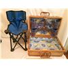Image 1 : Picnic Basket For 4 And A Child's Canvas Chair