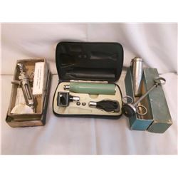 Antique Syringe Sets (2) And An Ear Checking Instrument