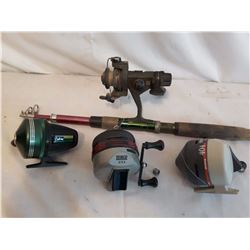 Lot Of Reels (3 Reels And 1 Rod W/ Reel)