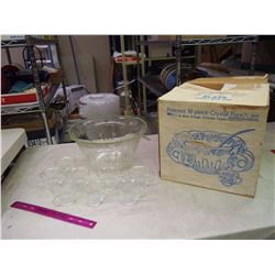 Princess 18 Piece Crystal Punch Bowl Set