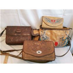 Leather Purses (3) (One New W/ Clutch Purse, 2 Used)