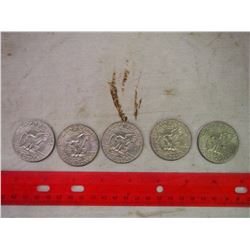 American Silver Dollars (5) (1972, 1974, 1977)