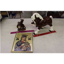 Horse Statue& Thermometer& A Framed Art Piece