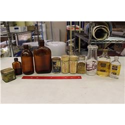 Lot of Vintage Bottles (Medicine, Co-Op, Aromatic Castor Oil, Etc;)