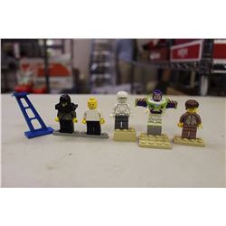 Lego Figures(5)(Harry Potter, Buzz Lightyear, Etc)