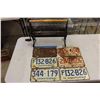 Image 1 : Vintage Cast Iron Log Roller w/Saskatchewan License Plates(6)