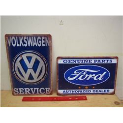 Fantasy Ford And Volkswagen Metal Signs