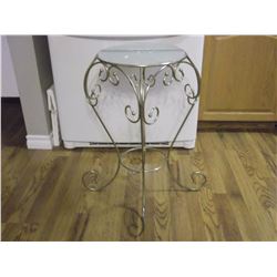 Brass Plant Stand W/ Glass Top
