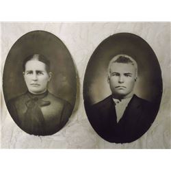Pair Vintage Portrait Photos (19"x14")