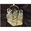 Image 2 : Crystal Condiment Set And Silver Dresser Box