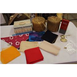 Lot of Misc(Yarn,Sewing Supplies w/Basket,Mail Post Bank,Etc)