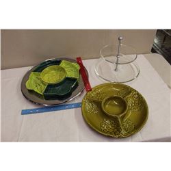 Lot Of Vintage Serving Platters (3)