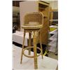 Image 1 : Vintage Wicker Swivel Stool