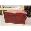 Image 1 : Red Metal Trunk (34"x18"x20")