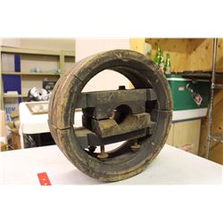 Large Wooden Antique Pulley