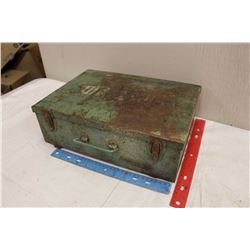 Metal First Aid Box w/Misc Contents