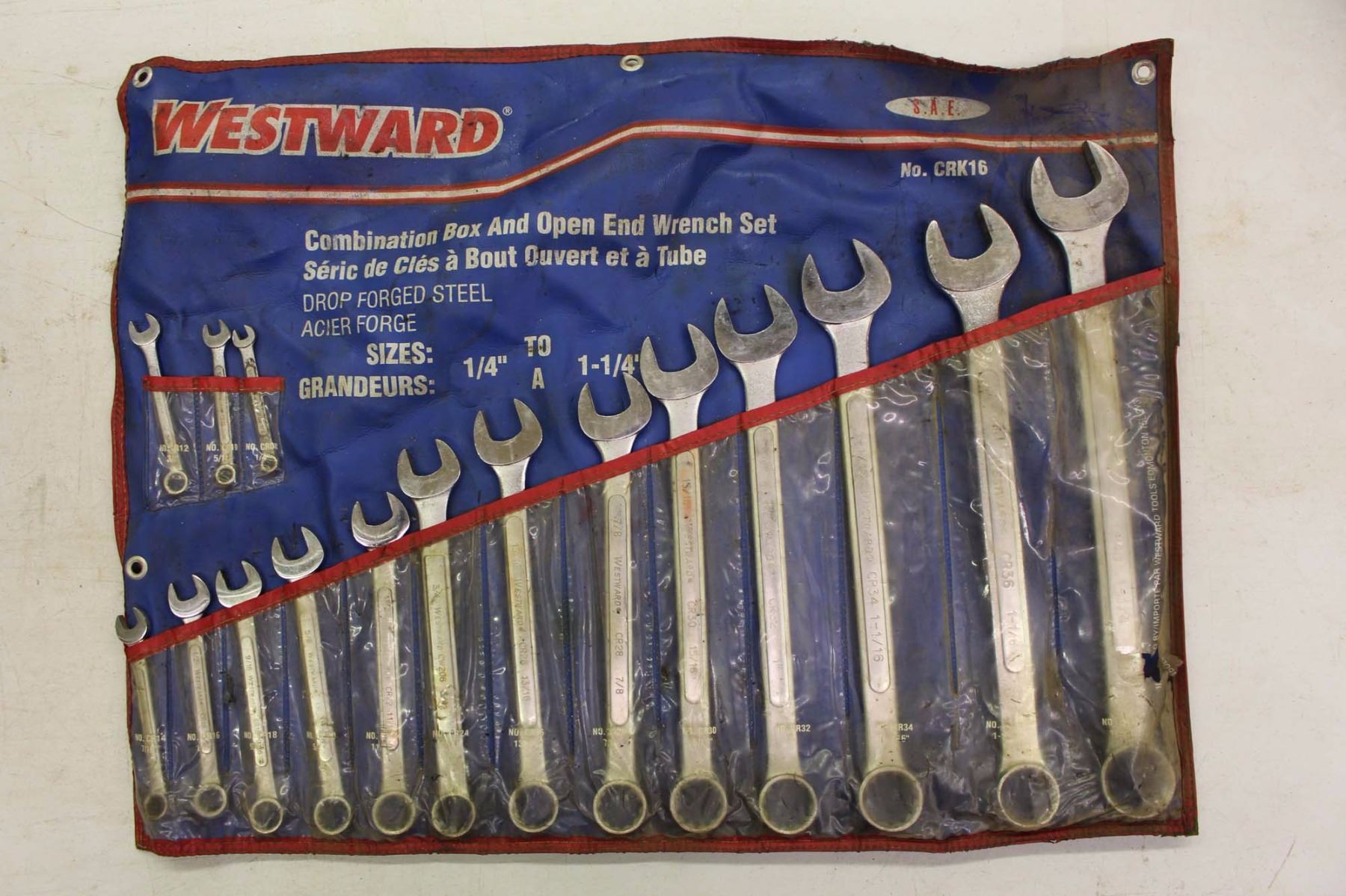 Westward Combination Box&Open End Wrench Set
