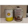 Image 2 : Texaco Oil Pail (5 Gallons, Empty)&A Shell Oil Pail (20 Litres, Empty)